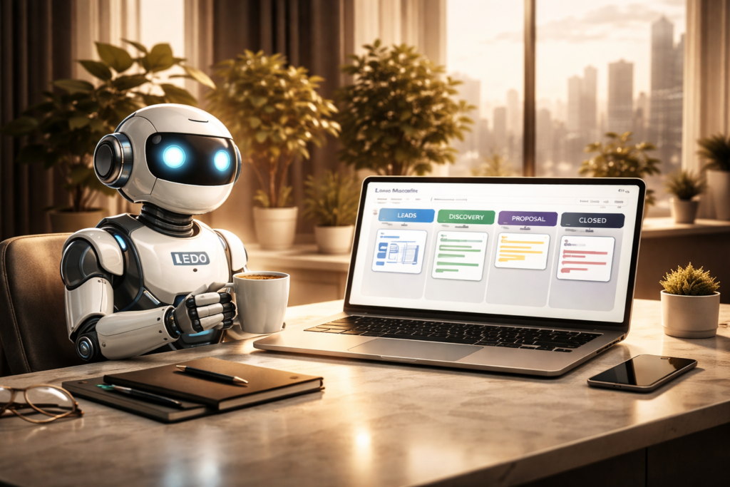 LeadMachine AI CRM Deal Flow. Ledo builds your sales pipeline through conversation.
